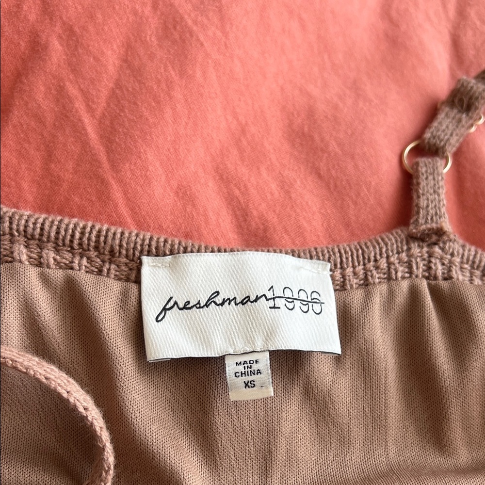 Crochet Brown Tan Maxi Dress - Picture 3 of 4